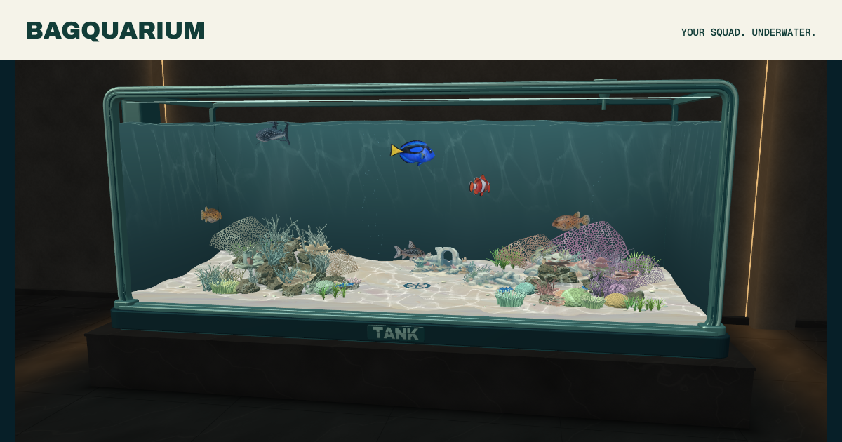 BAGQUARIUM’s glass aquarium and colorful fish
